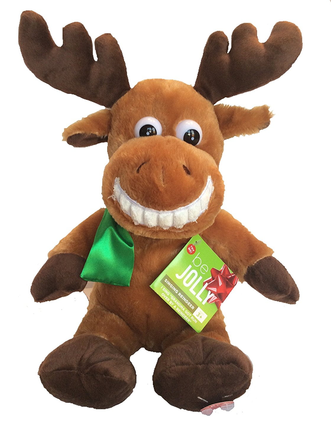 Video Beautiful Woman Person By Reindeer Plush Toys